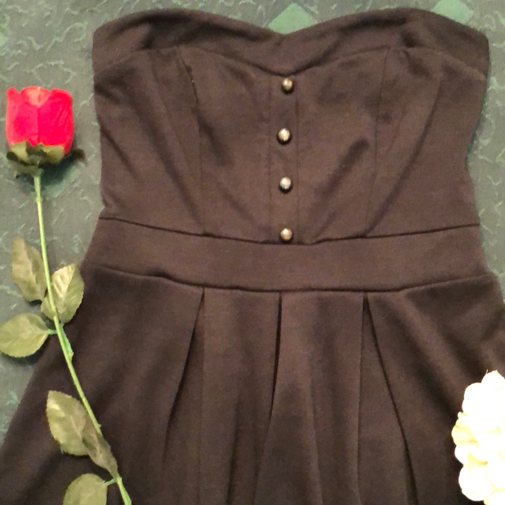 3/$15⚡️XXI Charcoal Strapless Sun Dress - Picture 2 of 4